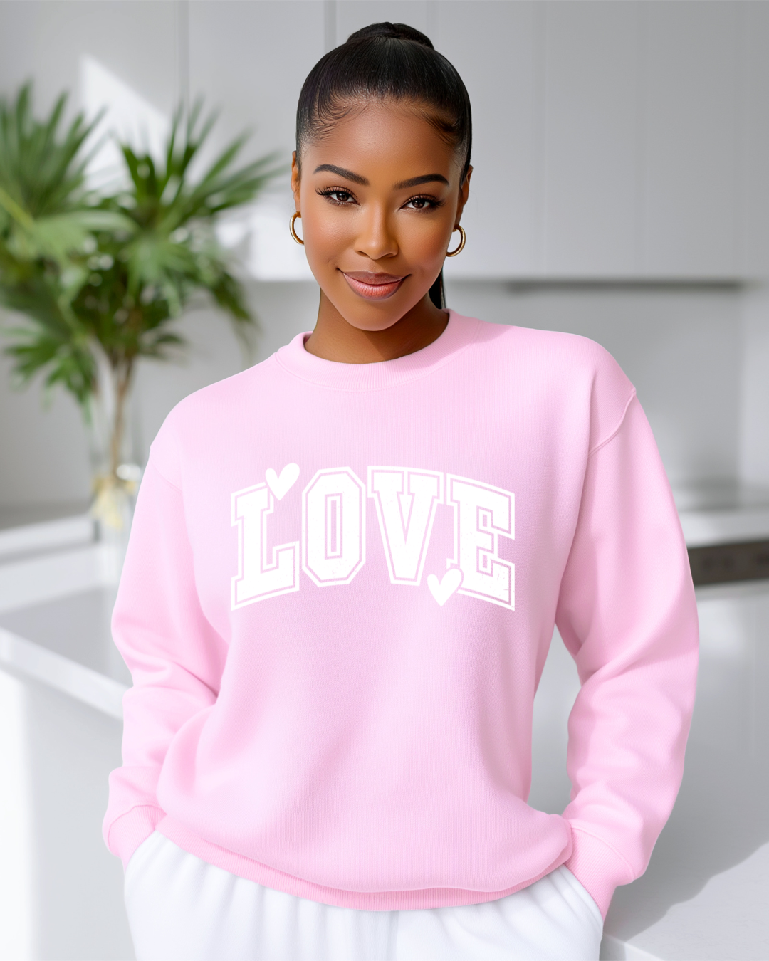 LOVE Varsity Crewneck (with hearts)
