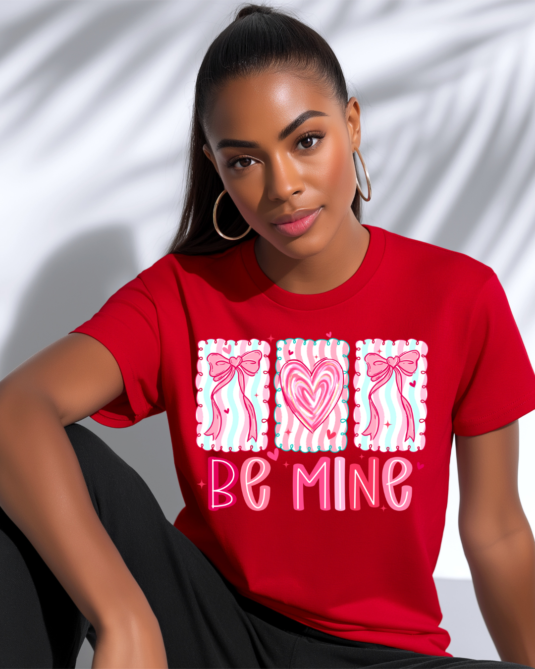 Be Mine Valentine Tee (bows + heart panels)