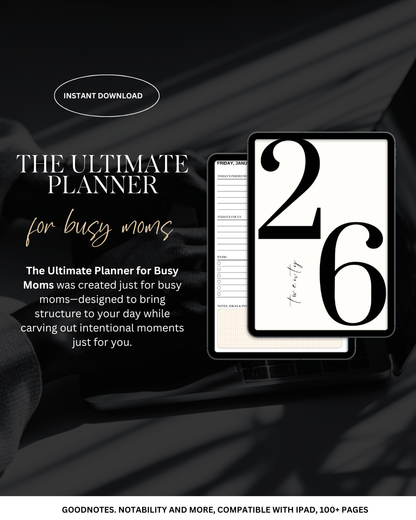 The Ultimate Digital Planner for Busy Moms | Fully Hyperlinked |Instant Download