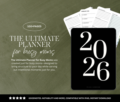 The Ultimate Digital Planner for Busy Moms | Fully Hyperlinked |Instant Download