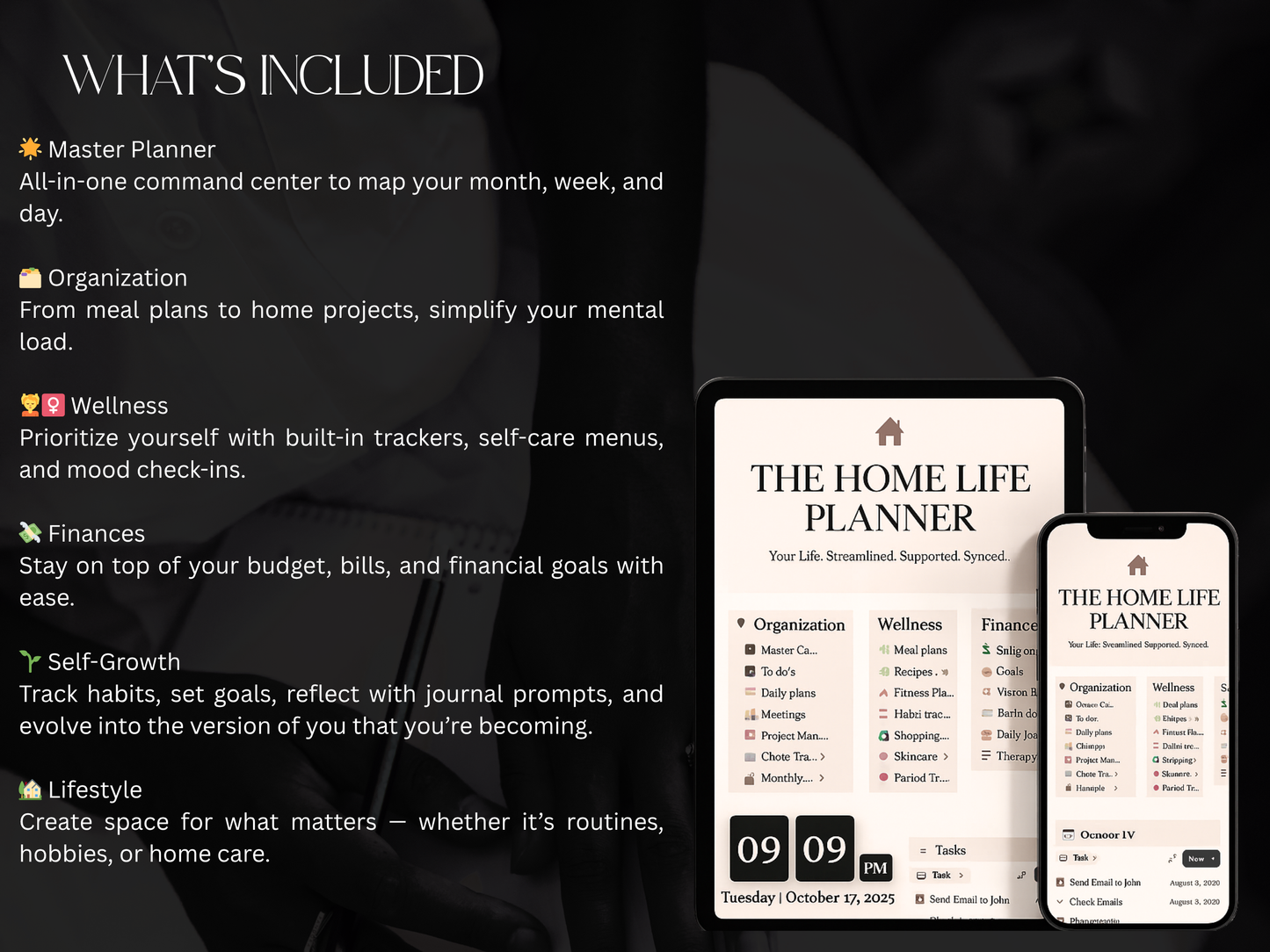 The Home Life Planner (Notion Hub Edition) 80+Planner Tabs |Instant Download